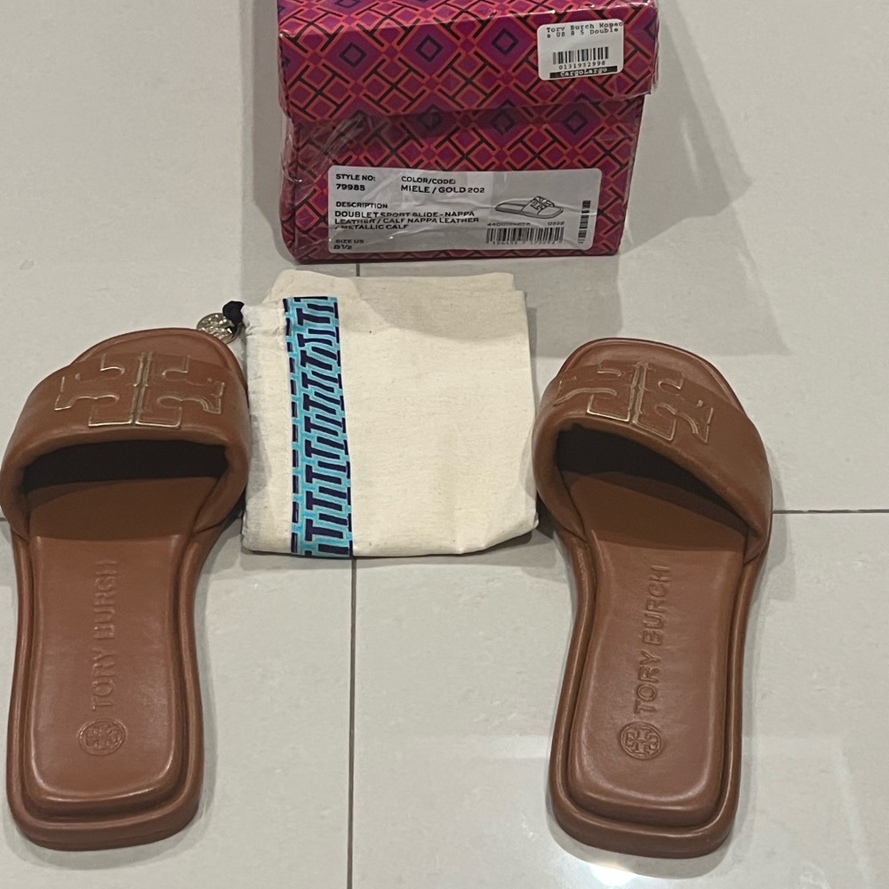Tory Burch Tan Slide Sandals
